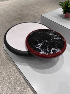 Italian Minimalist Rotating round Coffee Table Designer Luxury Small Apartment Creative Tea Table Modern Art Style Furniture