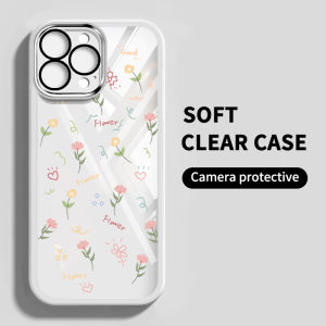 YBD With Lens Films Phone Case For Vivo Y02 Y02A Y02T Fashion Phone Cases Full Screen Flower Pattern Casing