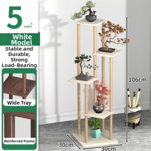 MINGZHIYIFAN | Multilevel Wooden Flower Shelf Planter Stand
