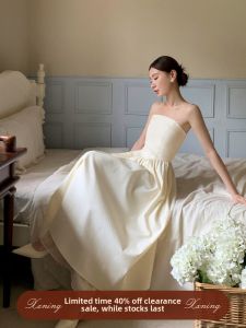 XXNING | Elegant French Style Lace Skirt Halter A-Line Waist Cinching Dress