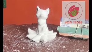 Tượng tô màu CỬU VỸ KIÊU SA CÁO 9 ĐUÔI thạch cao (Không kèm màu) đồ chơi cho trẻ