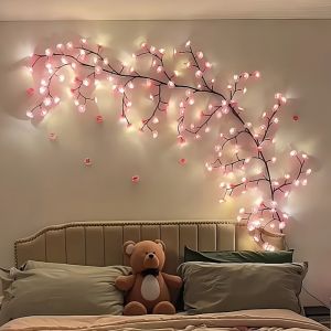1PC 72/96/144LED Cherry Blossom Tree Lights USB Powered Dimmable LED Artificial Flower Branch Lamp for Bedroom Wedding Party