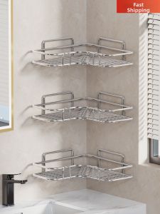 evesigar | Wall-mounted Corner Bathroom Storage Rack