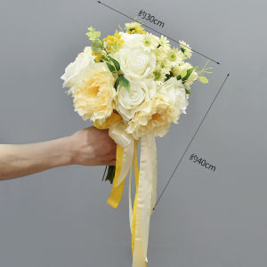 Bó Hoa Cưới Tròn Phong Cách Hàn Quốc Hoa Nhân Tạo Trang Trí Nhà Hoa Cưới Hoa Tươi Hoa Cưới Trang Trí Nhà