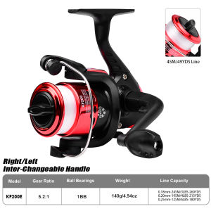 PROBEROS 1pc Fishing Reel Gear Ratio 5.2:1 Spinning Reel With Fishing Line Portable Angling Supplies