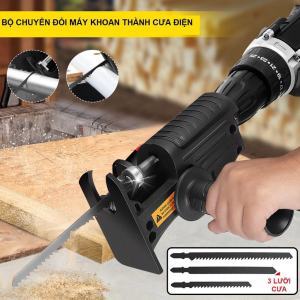 Bộ Chuyển Khoan Thành CắtBộ chuyển đổi máy khoan thành cưaChuyển đổi máy khoan thành máy cưa Điện Cầm Tay Kèm 3 Lưỡi Cưa Gỗ Kim Loại Nhựa ChoDụng Cụ Cắt Gỗ Kim Loại Với Lưỡi Cưa