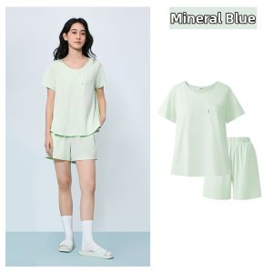 YOUKESHU | Cool Ice Silk Mens Sleepwear Set