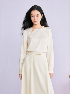 New Chinese Style Heavy Worked Buttons Acetate Blend Shirt