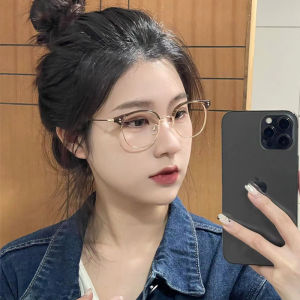 Chuming | Ultra Lightweight Oval Semi-Rimmed Glasses Brown