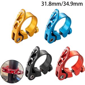 Ultralight MTB Bike Seatpost Clamp Quick Release Aluminum Alloy Bicycle Seat Post Mount Compatible with 31.8mm 34.9mm Cycling Ac
