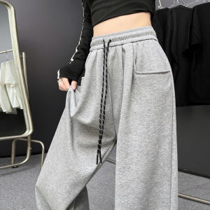 High Waist Loose Fit Casual Pants for Women Spring Autumn New Style Retro Big Pocket Straight Leg Versatile Organic Cotton