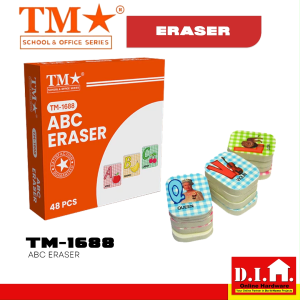 TM-1688 ABC Eraser 48 Pieces per Box Non-Dust Formula for School