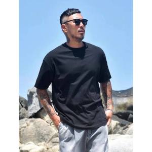 PAZHAOLANG | Oversized Premium Cotton White Short Sleeve T Shirt