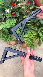 Giá đỡ gấp gọn bản lề gập cố định 3 góc bằng Inox giá đỡ bàn đựng đồ
