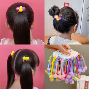 K-style Double-Headed Hair Rope Rubber Band Girl High Elasticity Durable Color Head Rope Headdress Kids Little Girl Hair Braiding Hair Accessories