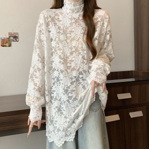 Winter Fashionable Lacy Top Loose Turtleneck