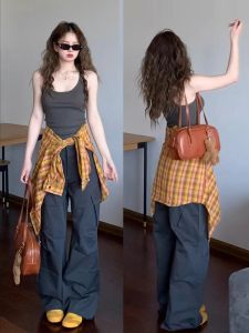 American Style U-Neck Slim Fit Strapless Ribbed Vest Womens Innerwear Outerwear Shoulderless Top Summer Backless Sleeveless