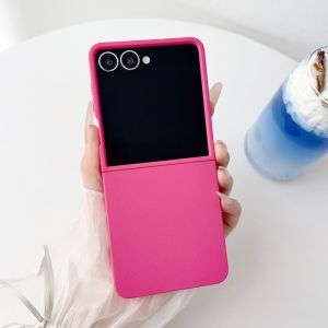 Case Samsung Z Flip 7Z Flip 6Z Flip 5 Z FLip 4 ZFlip3 Case Silicone Thin Slim Grip Hard PC Protective Phone Case for Women Matte Plain Solid Color Aesthetic Cute Girly Case with Camera Cover