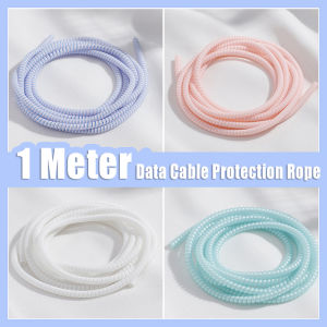 Crashstar 1M Cáp dữ liệu phổ quát Bảo Vệ Dây Đối Với iPhone loại USB C Xoắn Ốc Winder Tai Nghe Dòng Chống-Break Dây dây lò xo Bảo Vệ Bìa Hot Bán