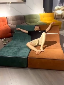 Trikings Can Lie Down And Sleep Three Folding Sofa Bedroom Tatami Multifunctional Single Sofa