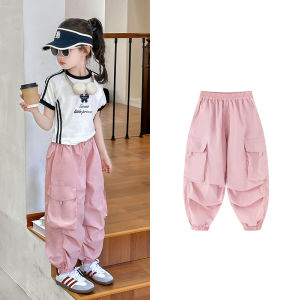 Princess Girls Summer Thin Casual Pants Mosquito Proof Fashionable Childrens Clothing Elastic Waist Long Trousers for Girls