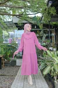 Marita Midi Dress Kondangan Terbaru bahan Crincle Airflow Kekenian Viral