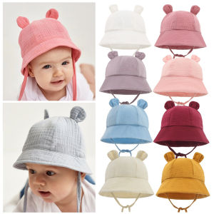 Baby Bucket Hat Spring Sunshade Soft Cotton Newborn Infant Fisherman Cap Cute Rabbit Ears  Summer UV Protection Kids Sun Hat