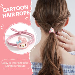 New Cute Cartoon Animal Elastic Hair Bands - High-Tensile Rubber Hair Ties with Bow Design for Women