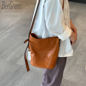 BeeGreen กระเป๋าทรงถังหนังนุ่มสำหรับผู้หญิง กระเป๋าแฟชั่น คู่ดื่ม คู่มือ กระเป๋าสะพาย ไหล่ ราคาล่าสุด