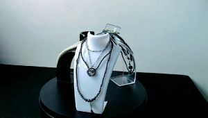 【Local Warehouse】【Acrylic】Jewelry Necklace Pendant Earrings Plastic Mannequin Bust Display Stand Organizer Holder Necklace Jewelry Display Holder Organizer Neckform Acrylic Chain Easel Stand