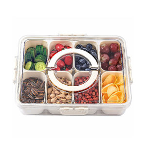 Divided Serving Tray with Handle 8 Compartments Snack Box for Candy Nuts Cookies Fruit Snacks Party Favor Wedding