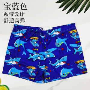 Quick Dry Swimming Trunks for Kids Cartoon Print Flat Angle Professional Swimwear Polyester Fabric Childrens Sportswear
