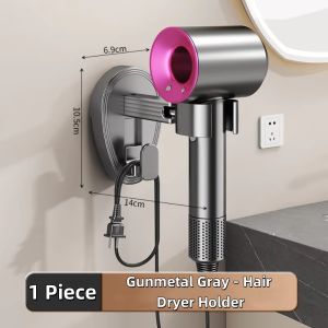 360° Rotatable Suction Cup Wall Mounted Hair Dryer Holder Hair Dryer Organizer No-punch Hair Dryer Shelf | for Bathroom