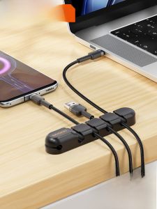 Toocki | Toocki Desktop Cable Organizer Mobile Phone Charging Cable Self-Adhesive Storage Fixed Collection Line Buckle Silicone Material