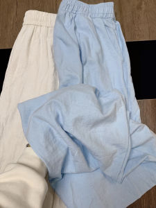 YAYANGREN | Summer Lightweight Drapey Loose Easy-going Short Figure High-waisted Wide Leg Pants