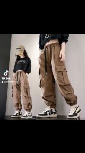 [Hoàn tiền 6%] Quần kaki dài bo gấu thời trang phong cách hip hop cho bé trai/gái 15-45kg