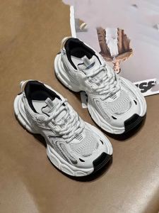 Silver White Thick Sole Heightening Lightweight Women Dad Sneakers