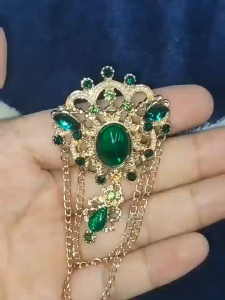 Elfindo-247 Bros Hijab Wanita Vintage Hiasan Permata Mewah ElegantFashion Simpel Kekinian