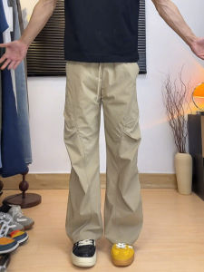 Quần Dài Nam Ống Đứng Rộng Rãi Mùa Hè Mỏng Khô Nhanh Phong Cách Mỹ Cổ Điển Quần Dài Công Sở Thường Ngày Màu Kaki
