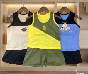 Cotton kids Terno Sando Short Cotton For Boy 1-2 Years Old