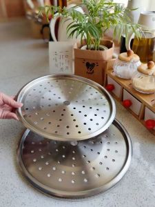 Thickened 1mm Stainless Steel 304 Steamer Pan Only Suitable for Wok Water Separation Large Size Layered Steaming Rack