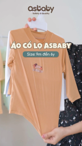 Áo cổ lọ giữ nhiệt Asbaby chất vải poly co giãn cho bé trai gái size từ 9 tháng đến 6 tuổi