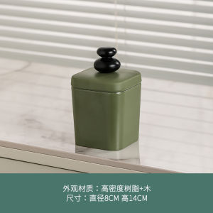 Elegant Wooden Toothpick Holder Creative Personalized Home Use Luxury Cotton Swab Tube Storage Box High Density Resin