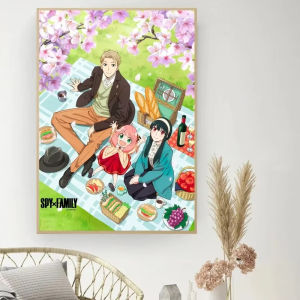 Bandai | 5D DIY Diamond Painting Kit Spy X Family Classic Anime Art Full Drill Rhinestone Mosaic Wall Decor Craft Kit Home Gift Frameless