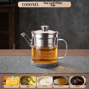 KuaKe | High Borosilicate Heat Resistant Large Capacity Glass Teapot with Tea Filter 2026