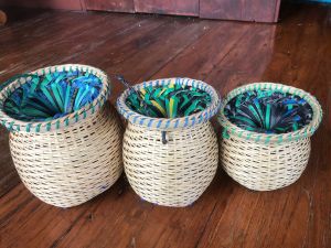 ข้องสวนลุงแว่นตะข้องข้องพายข้องใส่ปลาข้องไม้ไผ่ข้องขนาดเล็กข้องสำหรับตกแต่ง