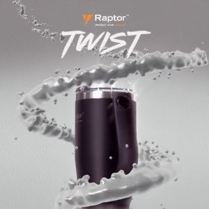 Raptor TWIST 40oz Tumbler Portable Lightweight Unique Rotating Handle Double-Wall Vacuum Insulation Cup Holder-Friendly Design Rust-Resistant Durability Drinkware 18/8 Stainless Steel