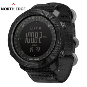 North Edge Apache 3 สมาร์ทวอทช์สําหรับผู้ชายมัลติฟังก์ชั่นกีฬากันน้ํากลางแจ้งนาฬิกาดิจิตอลอิเล็กทรอนิกส์พร้อมสายรัดซิลิโคน