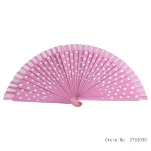 Flamenco Spanish Vintage Hand Fan Wedding Dance Dots Pattern Folding Fan Elegant Handheld Dancing Performances