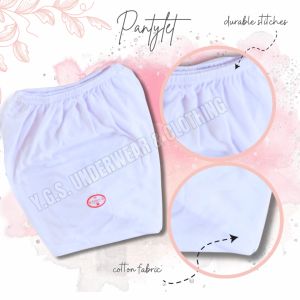 PANTYLET COTTON FOR KIDSTEENSADULTS 6PCS.